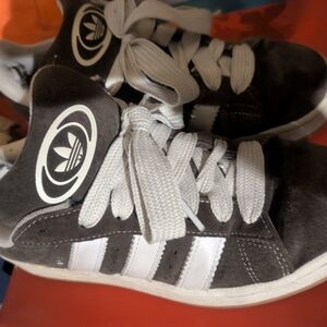 Adidas Charcoal and White Classic Sneakers